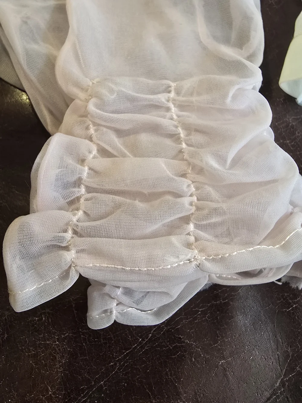 Vintage Set of Sheer KAYSER Ruffled Gloves - Pink & Ivory Pair